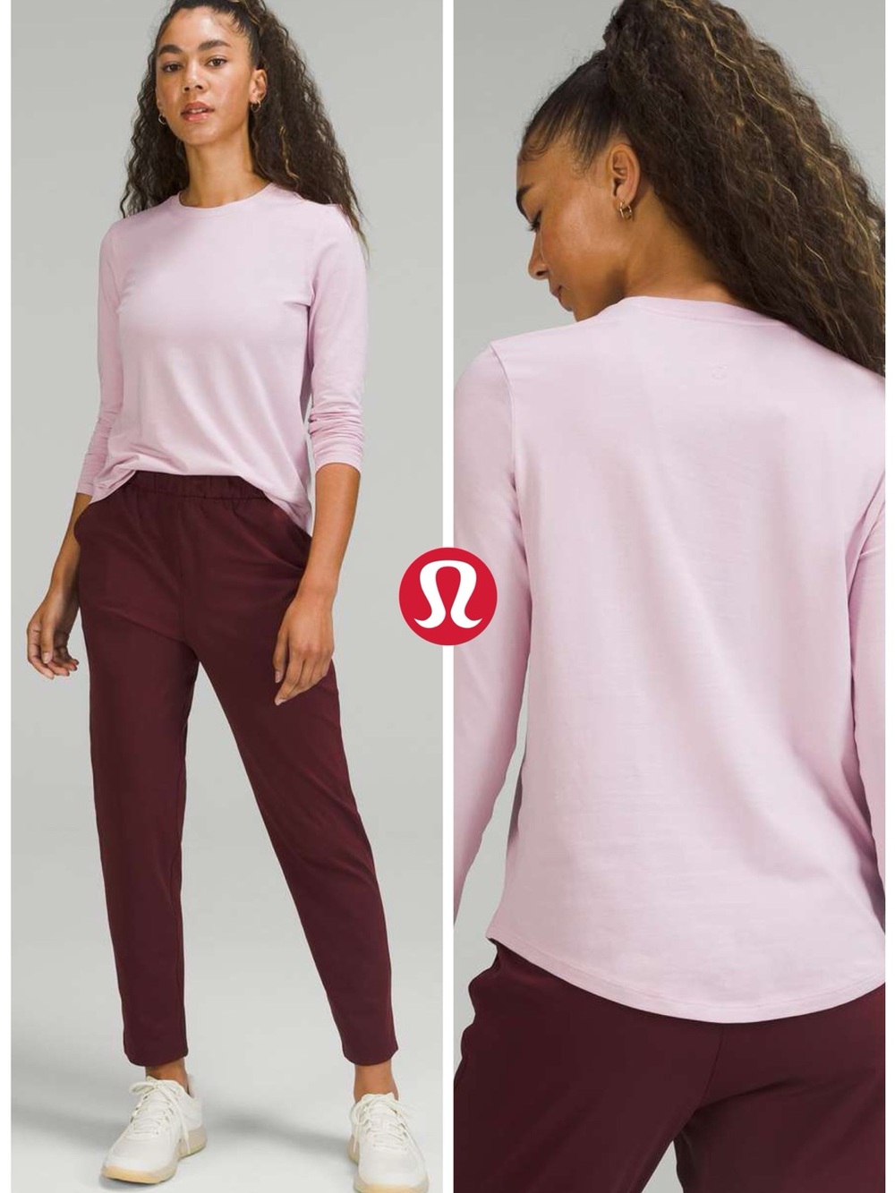 lululemon athletica Long Sleeve Tee in Light Pink